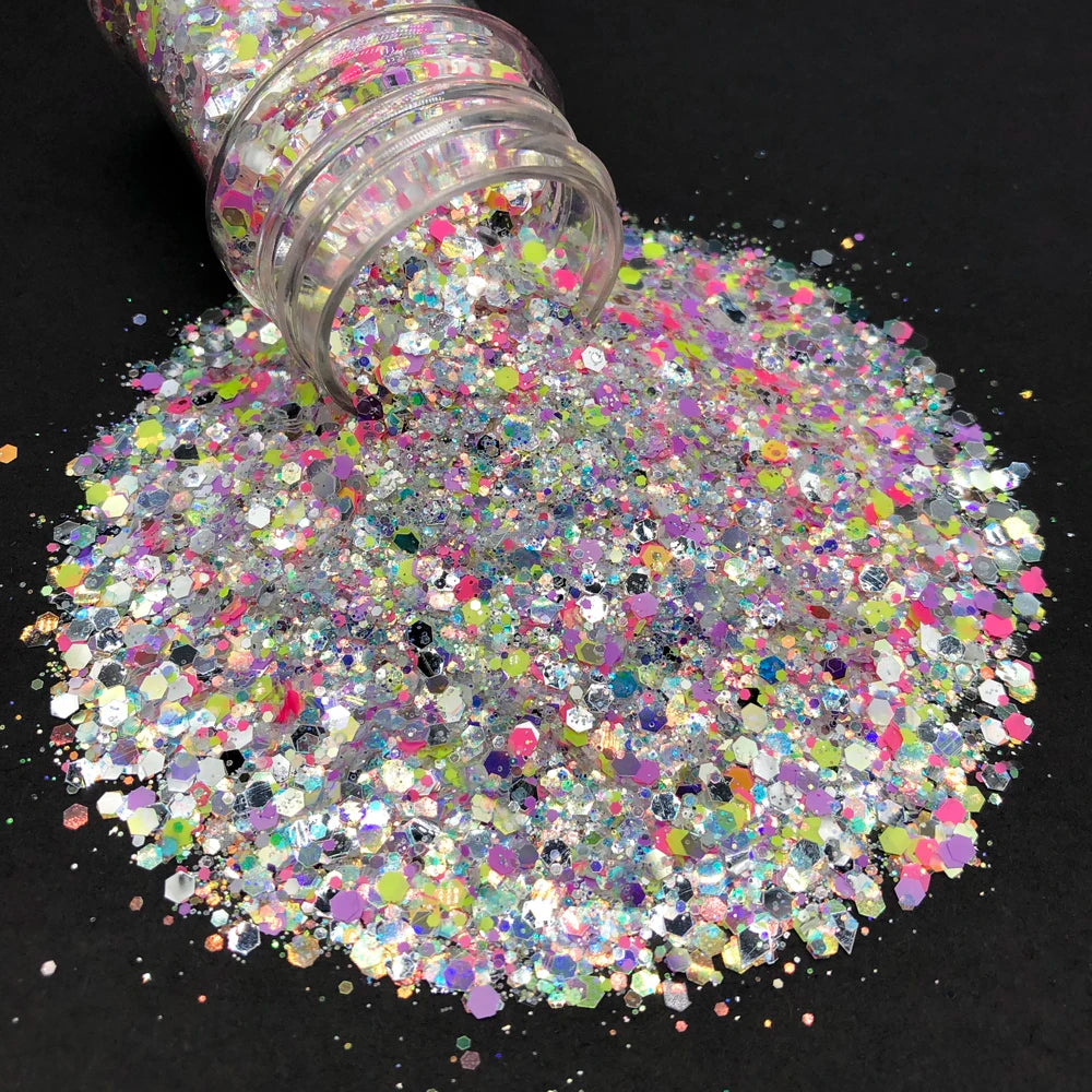 Wholesale Ice Cream Color Mix Glitter Bulk Polyester Chunky Sequins for Resin Crafts Glitter Christmas Decorations