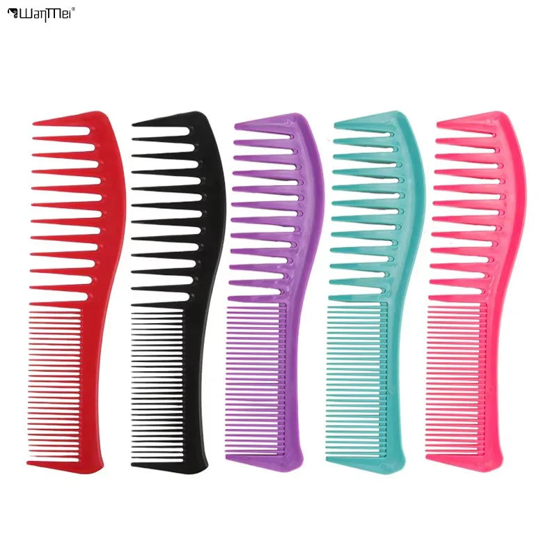 Wanmei Wholesale Professional Styling Women Custom logo  Anti-Static Plastic Material Durable Fine Tooth and Wide Tooth Comb