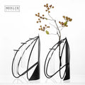 Merlin Living Wrought Iron Ornament Test Tube Flower Black Stand Desktop Ornament Novelty Gadgets for Home Decor