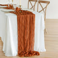 Wrinkles Gauze Table Runner Cover Tablecloth for Wedding Birthday Home Table Banquets Arches Decor Runners