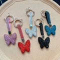 Europe Wholesale Clay Clay Full Diamond Keychain Fashion Butterfly Shape Zircon Car Bag Key Chain