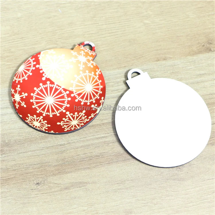 MDFSUB in Stock 3mm Christmas Balls Shape Christmas Hanging Ornament Double Side MDF Blanks Sublimation Christmas Ornaments