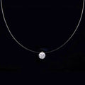 Single Star Moon Diamond Pearl Mermaid Tears Necklace Creative Invisible Transparent Fishing Line Choker Necklaces for Women