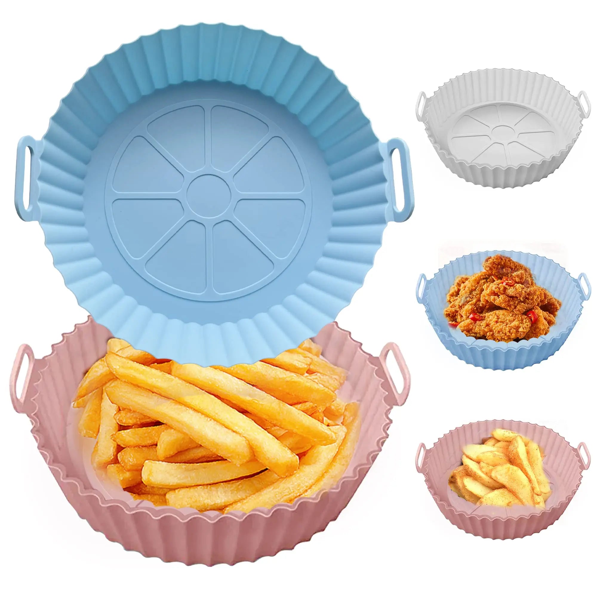 Air Fryer Silicone Pot  Air Fryer Oven Accessories Silicone Liner Replacement for Flammable Parchment Liner Paper