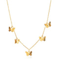 2022 Wholesale 14K Gold Plate Layered Initial butterfly   Necklace Cute Capital Stainless Steel  Necklaces for Women