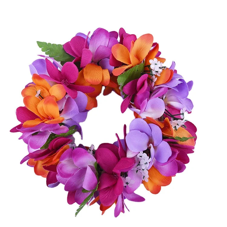 Factory Supplier HL0001B-3 50 CM 5-Color Artificial Velvet Plumeria Headband Tropical Flower Hawaii Wedding Women Accessories