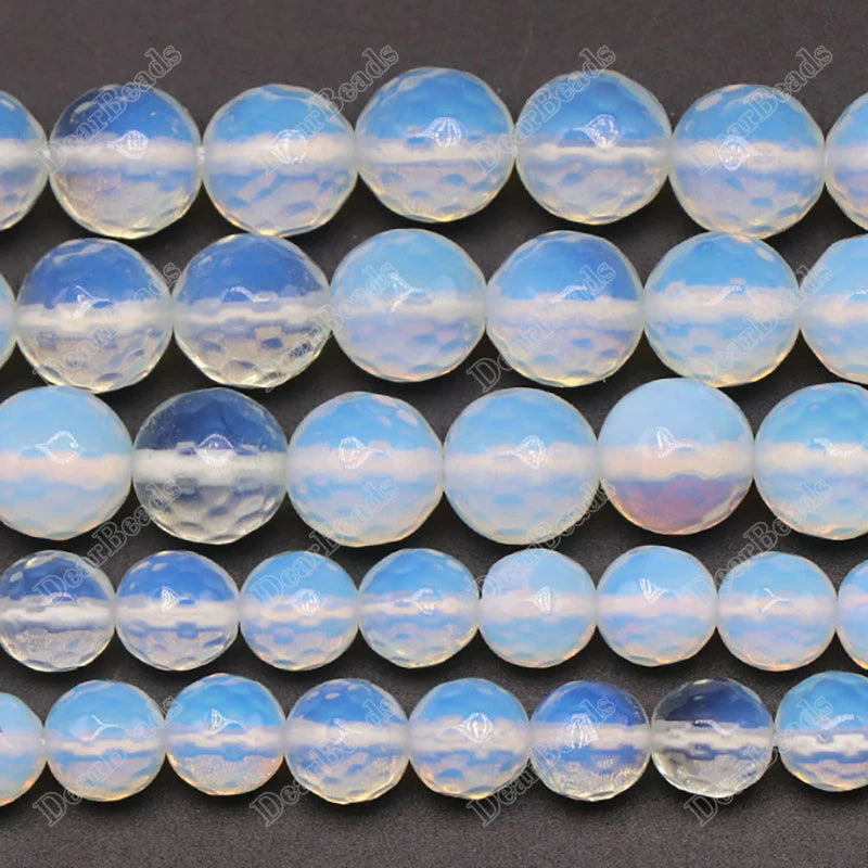Wholesale Faceted Synthetic Opalite Stone Gemstone Beads for DIY Jewelry Making 6mm 8mm 10mm 12mm