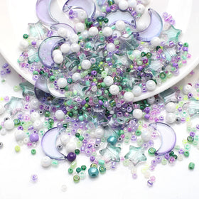 Wholesale Candy Mixed Color Crystal Stars Moon Seed Beads Round Glass Beads for Jewelry Making