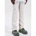 Custom Label  Drop Ship Stock Street Wear Stock Black Men High Waist Stacked Flared Jeans