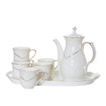 8PCS Tes Cup Set Modern Design Tableware Durable Custom Decal Ceramic Cappuccino Coffee Cup Set with Gold Decor for Wedding