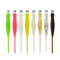 Factory Mini TPE Rock Soft Lure 0.3g 44mm 12pcs/bag Artificial Soft Plastic Worm Lure Pin Tail  Fishing Tackle Soft Worm Baits