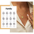 Minimalist 316L Stainless Steel 18mm*12mm Family Members Signs Oval Pendant Necklace