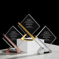 Gold Silver Bronze Metal Base Crystal Plaque Trophy Awards MH-NJ0240