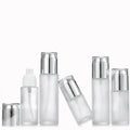 Matte Black 30ml-80ml Glass Clear Frosted Bottles 100pcs Screen Printed for Skin Care Serum Cosmetic Lotion Press Pump Dropper
