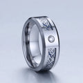 Cz Diamond Silver Dragon Wedding Band Classic Tungsten Carbide Rings for Men Male Stone Anillos Joyas Hombre Bijoux Bague Homme