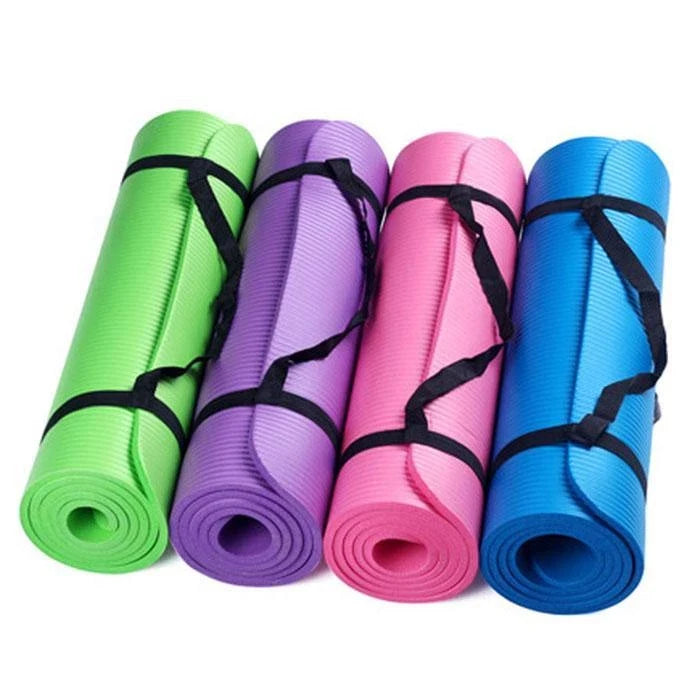 Organic 8mm Friendly Gym Exercise Nbr Yoga Mat With Strap Custom Black Thickness Yoga Mat