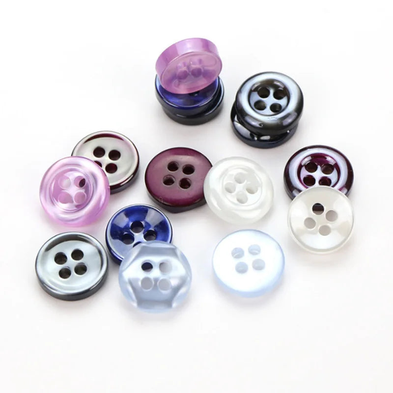 Wholesale 4-Hole Ripple Resin Plastic Sewing Buttons Shimmer Colorful for Men's Women's Resin Shirt Garment-for Clothing Design
