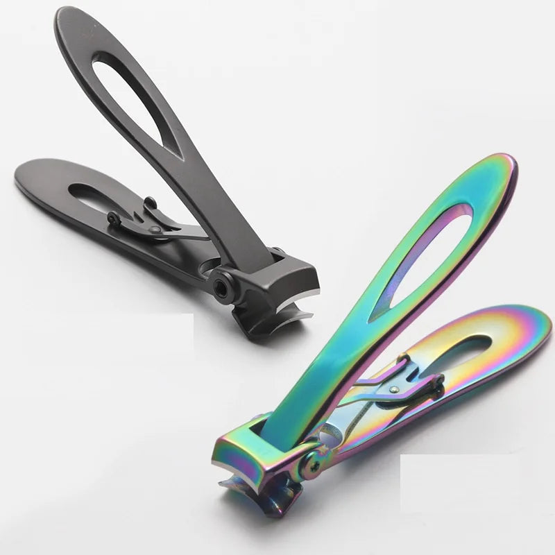 Manufacturer Titanium rainbow ultra Thin Wide Jaw Opening Moon Shape Toe Nail Clippers