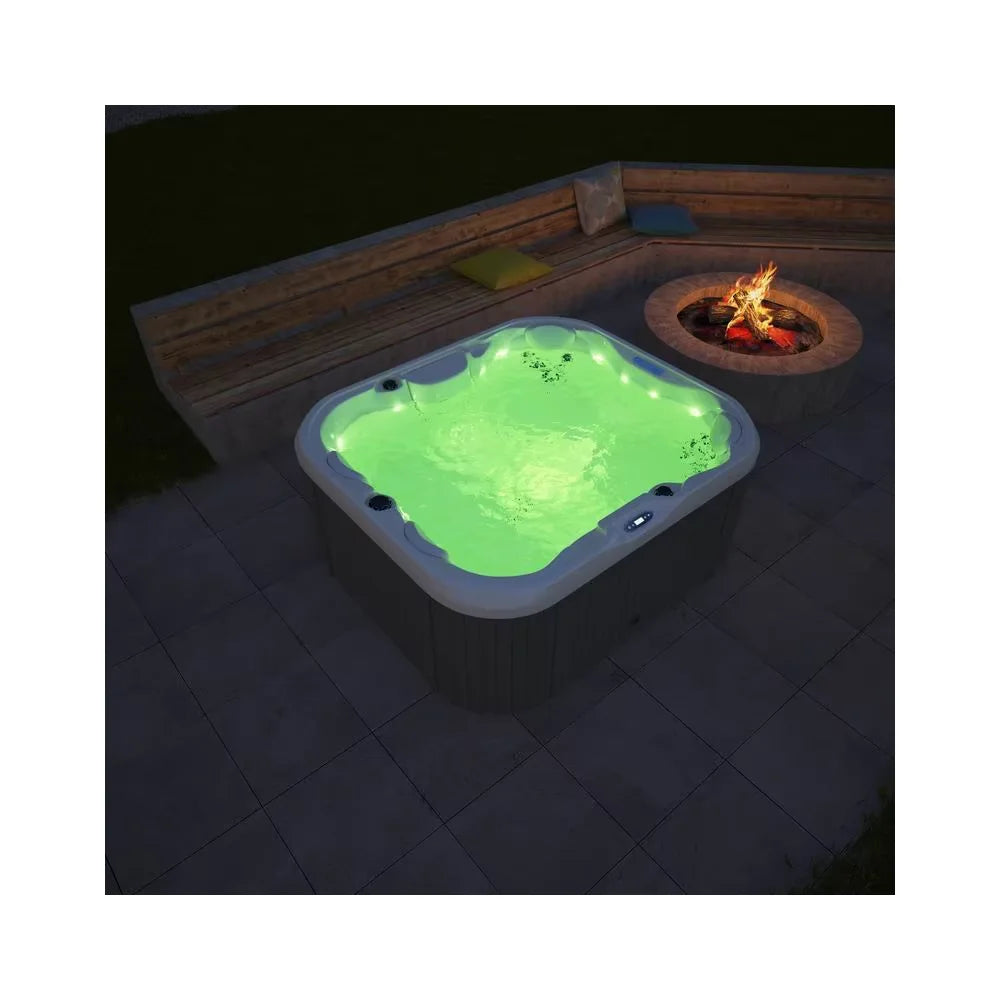Modern 4-Person  Hot Tub Spa Balboa Swim Spa Cold Plunge Massage Features for Garden Home Hotel Villa Acrylic Square