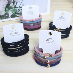 5 Piece Set of Crunchies Hair Ties Nylon Mesh Small Gold Hair Rope High Stretch Hair Ties for Women