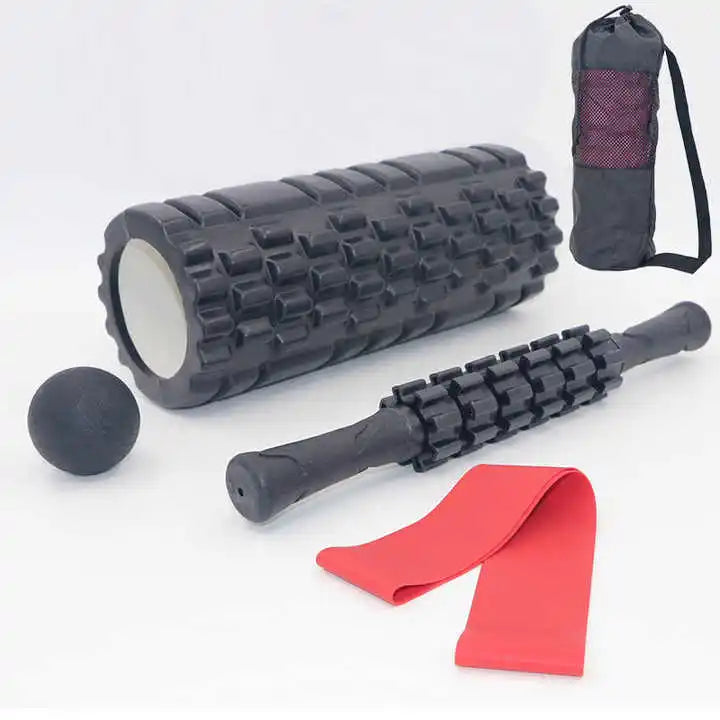 Yoga Foam Roller Set Muscle Roller Stick Massage Ball Massage Shaft Roller Pilates Fitness Set