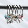 Fashion Beads  Europe Popular Heart Rose Flower Adjustable Bracelet  Women Wire Charm Bracelet
