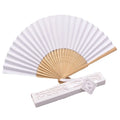 Wedding Souvenir Bamboo Fabric White Custom Silk Fan Logo for Wedding