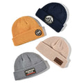 Wholesale Low MOQ Unisex Blank Colorful Winter Hats Custom Woven Label Leather Rubber Parch Embroidery logo Fisherman Beanie