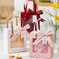 Chinese Manufacturers Presents Packaging Wholesale Shredded Paper Inside Clear Window Wedding Souvenirs Creative Pink Gift Boxes