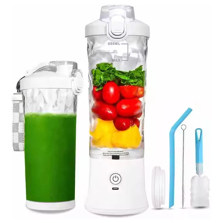 Portable Mini USB Rechargeable Electric Juicer Cup 6 Blades Citrus Juicer Outdoor Sport Blender Mixer for Household Car RV Use