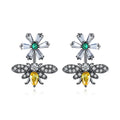 LUOTEEMI Wholesale Cute Animal Stud Earrings Cubic Zirconia Stone Jewelry Gun Black Earrings