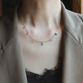 Fast Delivery Stainless Steel Rainbow Colorful Zircons Gold Plated Tarnish Free Rainbow Color Necklace Bracelet Anklet for Women