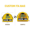 Customize Your Own Designed Dinosaur Ita Bag with Transparent Windows and Irregular Shaped Embroidered Printed Ita Handbag