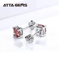 Sapphire Gemstone Stud Earrings for Women Solid Classic Design 925 Sterling Silver Wedding Handmade Jewelry Fashion Gift