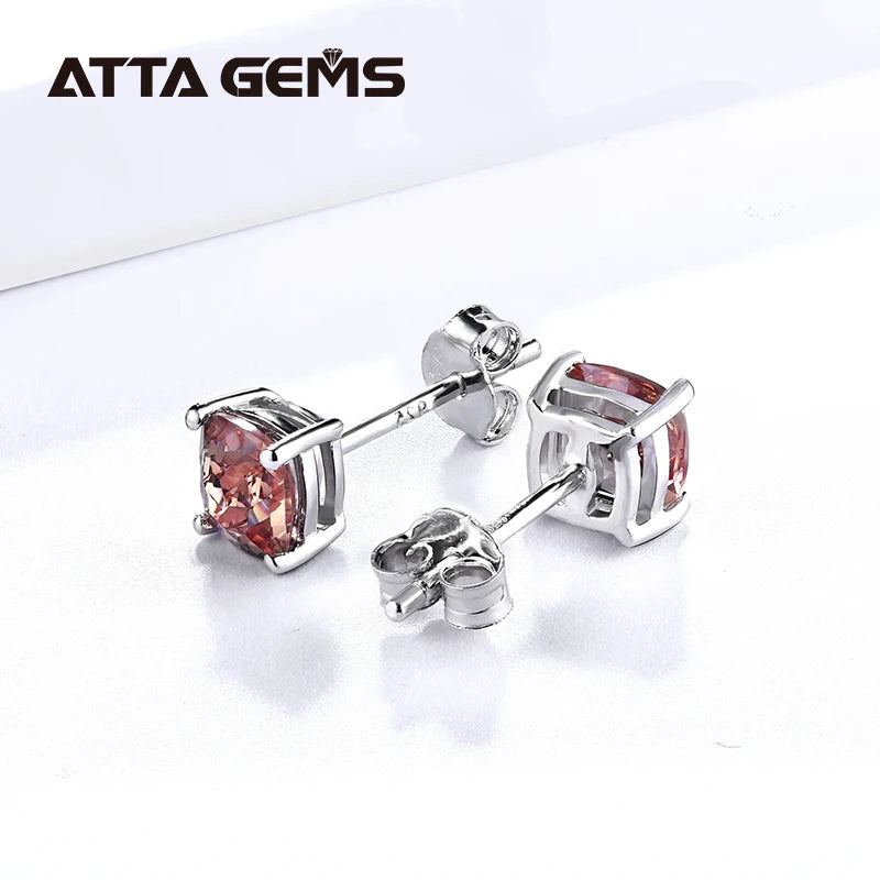Sapphire Gemstone Stud Earrings for Women Solid Classic Design 925 Sterling Silver Wedding Handmade Jewelry Fashion Gift