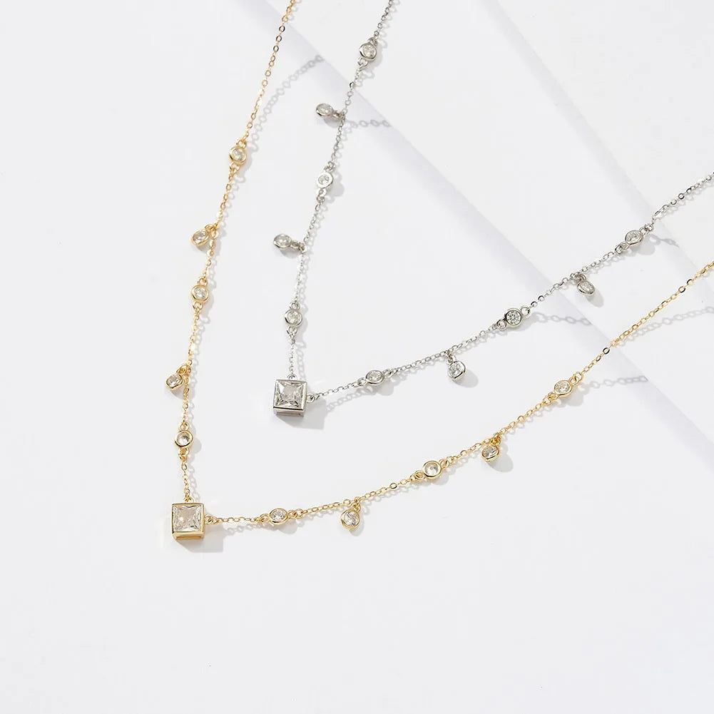 RINNTIN BQN01 Trendy Jewelry for Women Adjustable Necklace Classic Style Fashion Jewelry Necklace Zircon Clavicular Necklace