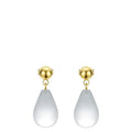 18K Gold Plating Brass Jewelry Transparent Water Drop Shape Ear Stud for Women Cute Geometric Dangle Earings EC191064