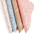 Solid Color Glitter Faux Leather Roll Blue Glitter Soft Faux Leather Material for Making Crafts Leather Earrings Faux Leather