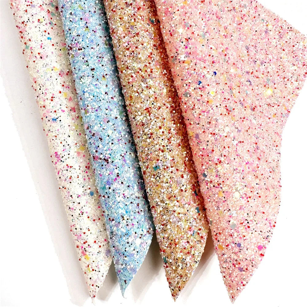 Solid Color Glitter Faux Leather Roll Blue Glitter Soft Faux Leather Material for Making Crafts Leather Earrings Faux Leather