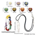 HZ Chakra Love Stone Set Colorful Gravel Bracelet White Crystal Pendant Jade Material Feng Shui Souvenir Gemstone Chakra Hearts