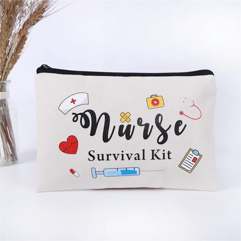 Personalized Makeup Bags with Zippers Fashionable  Style Canvas Good for Weddings Gifts Featuring Custom Pattern