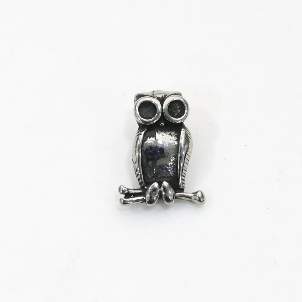 Stainless Steel Antique Style Owl Beads for Men's Bracelet Making