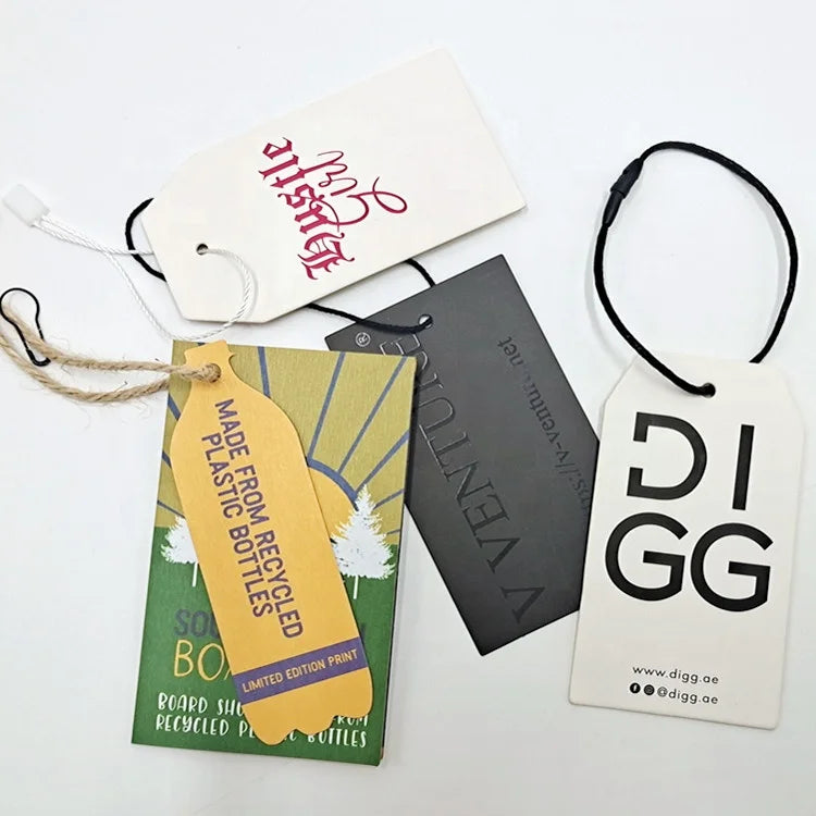 Custom Luxury Cardboard Clothing Hang Tags Design Luxury Garment Swing Tags Clothes Label Hangtags With LOGO