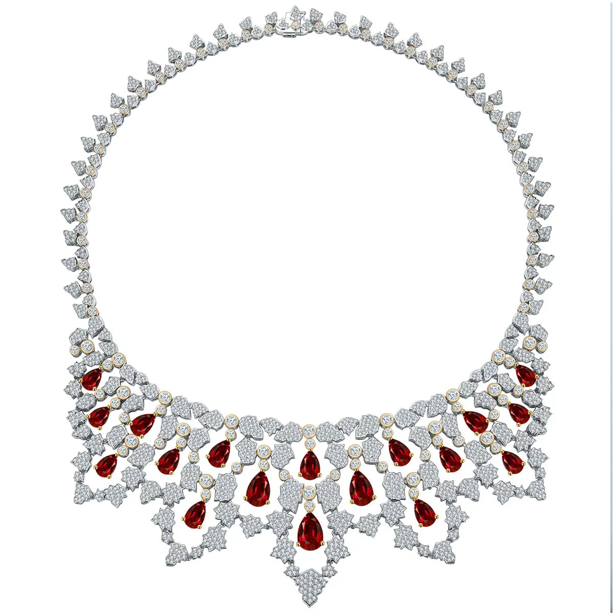 Anster Lab Grown Ruby Necklace Pigeon Blood Ruby Haute Joaillerie