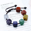 Natural Agate Crystal 7 Chakra Healing Energy Square Braided Jewelry Bracelets  for Women Men Crystal Crafts