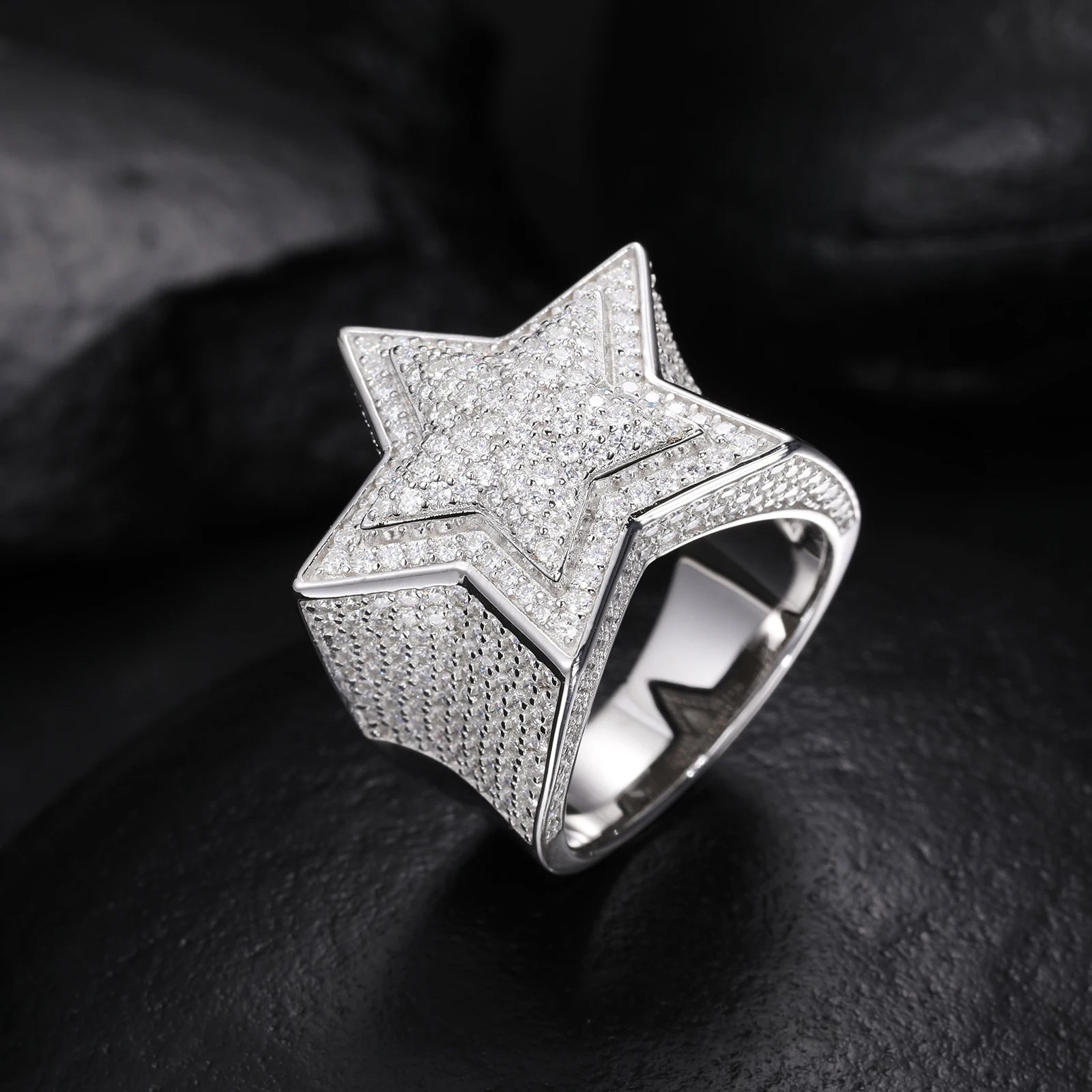Factory-Crafted VVS1 D Color Moissanite Silver Bling Jewelry Rings GRA Certified 925 Sterling Silver