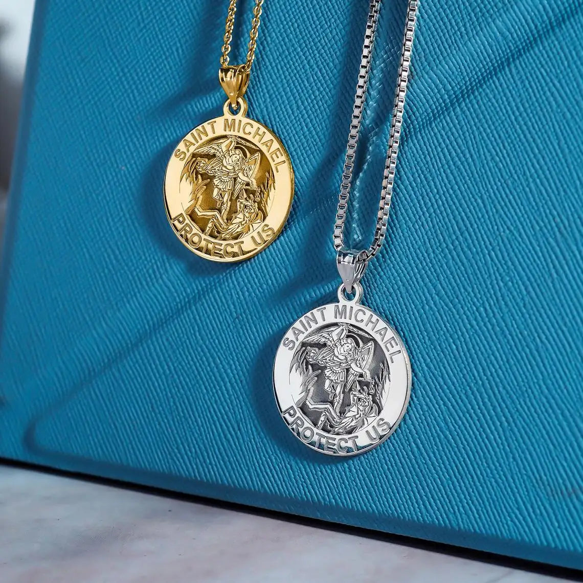 Archangel St.Michael Necklace Protect Me Saint Shield Angel Protection Pendant Orhodox Amulet Christian Jewelry