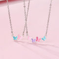 Collar De Mejor Amigo Children Colorful Butterfly Charm Pendant BFF Necklace for Best Friend Girls Valentine's Day Gift