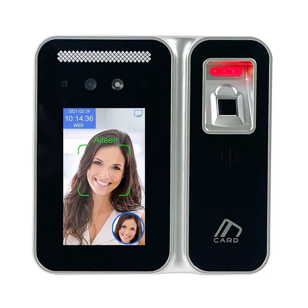 Free SDK AI Face Recognition Time Attendance Machine Fingerprint Time Recording Access  Control Backup Battery Optional
