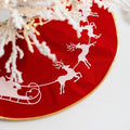 2021 New Design Snowflake and Elk Knit Christmas Tree Skirt Holiday Party Luxury Christmas Decoration Red Tree Skirt